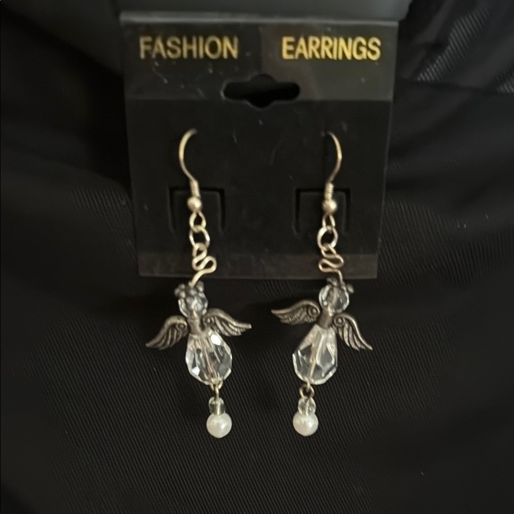 Elegant Silver Angel Earrings
